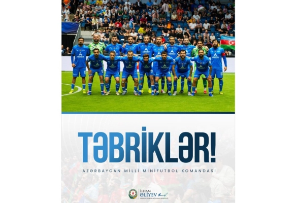 Prezident İlham Əliyev Avropa çempionu olan minifutbol üzrə Azərbaycan millisini təbrik edib&nbsp;