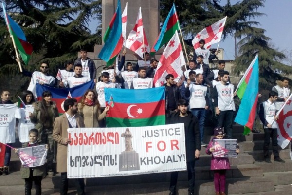 Tbilisidə aksiya - “Qarabağa azadlıq!”, “Xocalıya ədalət!”