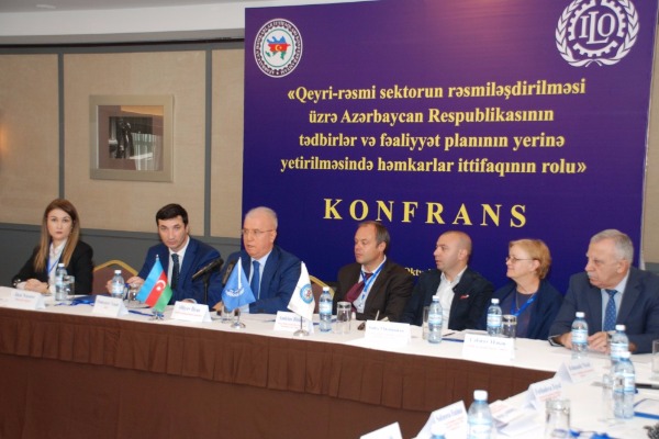 Oktyabrın 18-də Bakıda Beynəlxalq Əmək Təşkilatının (BƏT) dəstəyi və Azərbaycan Həmkarlar İttifaqları Konfederasiyasının (AHİK) təşkilatçılığı ilə “Qeyri-rəsmi sektorun rəsmiləşdirilməsi üzrə Azərbaycan Respublikası