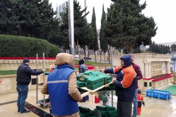 Şəhidlər xiyabanında hazırlıqlar başlandı - FOTOLAR