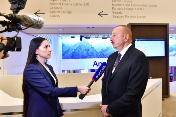 Azərbaycan Prezidenti İlham Əliyevin Davosda “Rossiya 1” televiziya kanalına müsahibəsi VİDEO