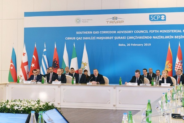Fevralın 20-də Bakıda, Heydər Əliyev Mərkəzində Cənub Qaz Dəhlizi Məşvərət Şurası çərçivəsində nazirlərin beşinci toplantısı keçirilib.
