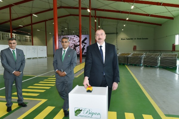 Ağdaşda Biyan Sənaye Parkının açılışı olub