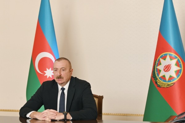Prezident İlham Əliyev Aydın Kərimovu Prezidentin Şuşa rayonunda xüsusi nümayəndəsi təyin olunması ilə əlaqədar videoformatda qəbul edib