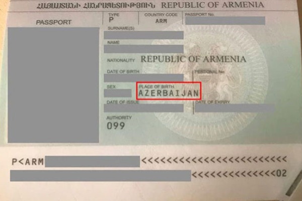 Qarabağ ermənisinin pasportunda doğum yeri AZƏRBAYCAN yazıldı