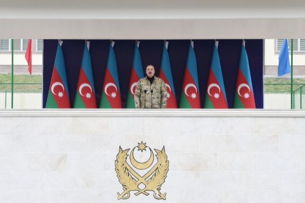 Prezident, Müzəffər Ali Baş Komandan İlham Əliyev Hadrut qəsəbəsində hərbi hissənin açılışında iştirak edib