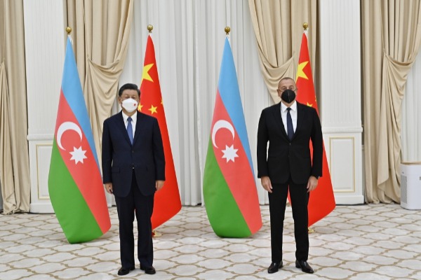 Azərbaycan Prezidenti İlham Əliyevin Səmərqənddə Çin Xalq Respublikasının Sədri Si Cinpin ilə görüşü olub