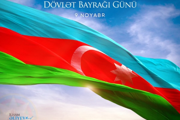 Prezident İlham Əliyev Dövlət Bayrağı Günü ilə bağlı paylaşım edib