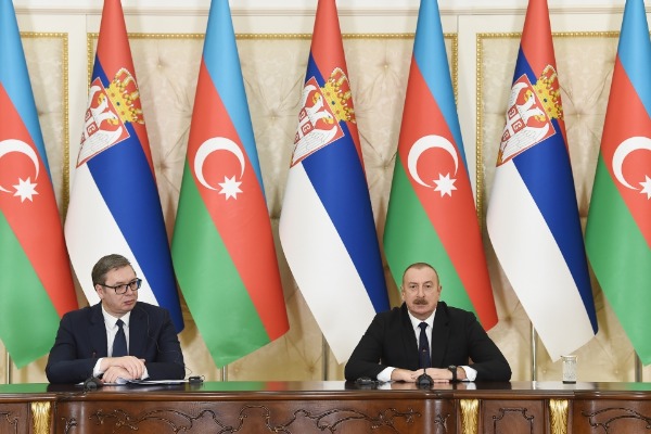 Azərbaycan və Serbiya prezidentləri mətbuata bəyanatlarla çıxış ediblər