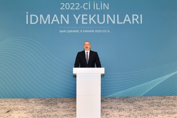Prezident İlham Əliyev ötən ilin idman yekunlarına həsr olunmuş mərasimdə iştirak edib