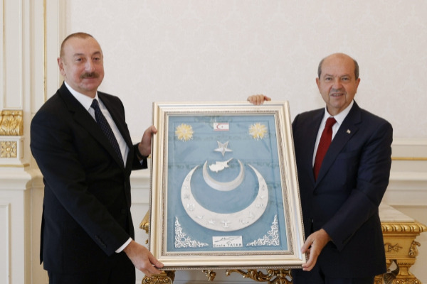 Azərbaycan Prezidenti İlham Əliyev Şimali Kipr Türk Cümhuriyyətinin Prezidenti Ersin Tatarı qəbul edib