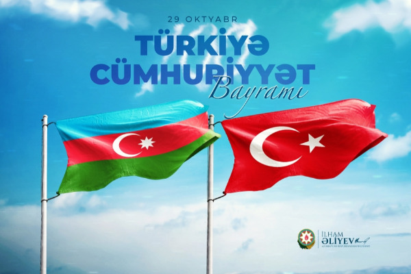 Prezident İlham Əliyev Türkiyənin milli bayramı - Respublika Günü münasibətilə paylaşım edib